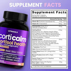 Cortisol Supplements for Women and Men - L-Theanine, Ashwagandha, GABA - High Cortisol Manager Reducer - Relaxation, Mood & Stress Support - Ginkgo Biloba, Bacopa Monnieri, 5-HTP - Made in USA