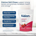 Bariatric Fusion Bariatric Calcium Supplement Chews | Calcium Citrate with Vitamin D3 Bariatric Vitamin | Sugar Free Chewable | 500mg | Strawberry | 60 Count