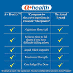 A+Health Nighttime Sleep Aid Diphenhydramine 50mg Softgels, Maximum Strength, 160 Count