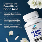 Boric Acid Suppositories for Women 600mg – 60 Count | Vaginal pH Balance Support | Feminine Care | Helps Maintain Freshness & Odor Control