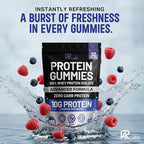 Zero Carb 100% Pure Whey Isolate Protein Gummies | 300g Total Protein per Bag | 10g per Serving Plant Based with Vitamins for Men & Women | Gluten Free Non-GMO (Mixed Berry) | 120 Count