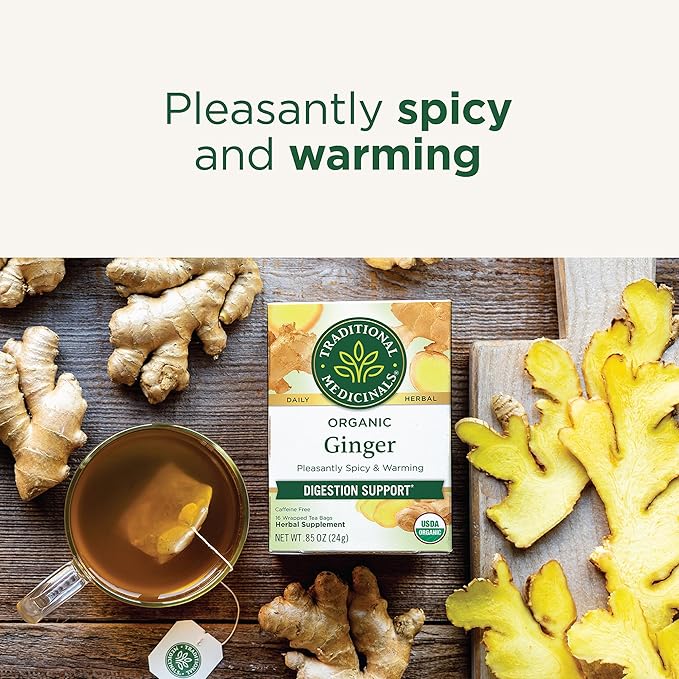 Traditional Medicinals Organic Ginger Herbal Tea, 16 Tea Bags (Pack of 1)