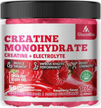 Creatine Monohydrate Gummies (5g) – Pre-Workout Energy & Muscle Growth Support for Men & Women | Raspberry Electrolyte Gummies (135 Count)