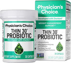 Physician's CHOICE Probiotics for Weight Management & Bloating - 6 Probiotic Strains - Prebiotics - Key ingredient Cayenne - Supports Gut Health - Weight Management for Women & Men - Green Tea - 30 CT