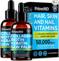 Lemon Lime Liquid Collagen Drops With Liquid Biotin For Radiant Hair, Smooth Skin, Strong Nails | Daily Peptides Support Collagen For Women & Men | Great-Tasting, Easy, Dropper-Ready, 2 Fl Oz (2 Pack)