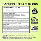 HUM Flatter Me Digestive Enzymes Plus Prebiotics & Probiotics, Digestive Health Bloating Supplement for Women & Men, Fast Acting Anti Bloat Pills Multi Enzyme for Debloating, Vegan, 60 Capsules