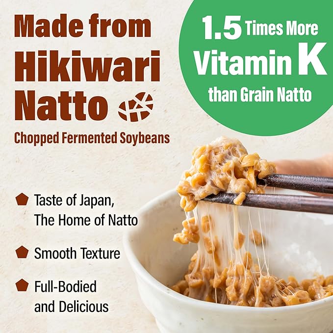 YAMASAN KYOTO UJI Japanese Natto Fermented Soybean Powder, Freeze-Dried Natto Powder, Vitamin K, Japanese Probiotic and Prebiotic Superfood – Low Sodium, Non-GMO, Vegan, Made in Japan 50g(1.76oz)