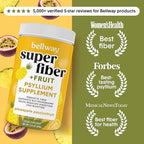 Bellway Super Fiber Powder + Fruit, Sugar Free Organic Psyllium Husk Powder Fiber Supplement for Regularity, Bloating Relief & Digestive Health, Plant-Based, Pineapple Passion Fruit (50 Servings)