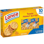 Lance Sandwich Crackers, Toasty Peanut Butter, 10 Individually Wrapped Packs, 6 Sandwiches Each