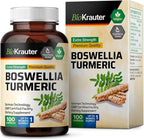 BIO KRAUTER® Turmeric Curcumin Supplement with Boswellia for Joint Support - Vegan Turmeric with Black Pepper & Boswellia Extract 100 Capsules, 33 Days of Supply, Non-GMO - Natural Digestive Support