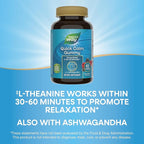 Nature's Way Quick Calm Gummies, L-Theanine for Relaxation*, Fast-Acting, Stress Relief from L-Theanine Within 30-60 minutes*, with Ashwagandha, Vegetarian, Mixed Berry Flavored,  60 Gummies