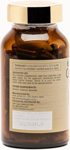 FINE JAPAN Cordyceps Mushroom Capsules - Premium Cordyceps Militaris and Sinensis Extract for Optimal Health Benefits, 100% Authentic Cordyceps in Easy-to-Swallow Capsules