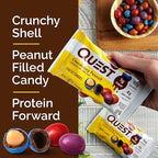 Quest Nutrition Coated Candies, Chocolatey Peanut, 1g Sugar, 10g Protein, 4g Net Carbs, Gluten Free, Keto Friendly, 4 Count