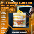 Creatine Monohydrate Gummies (5g) – Pre-Workout Energy & Muscle Growth Support for Men & Women | Orange Electrolyte Gummies (135 Count)