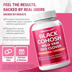 Black Cohosh 9,600mg* – Hormonal Balance Support with Wild Yam, Red Clover, Ashwagandha, Chasteberry & More – 150 Capsules