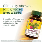 MegaFood Blood Builder Iron Supplement for Women & Men - Increase Iron Levels Without Side Effects - Combats Fatigue - Vitamin B12, Folic Acid & Vitamin C - Vegan - 60 Mini Tablets (30 Servings)