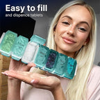 Extra Large Pill Organizer 2 Times a Day – XL Pill Box 7 Day with Big AM/PM Compartments – Fits Large Vitamins, Supplements & Gummies, for 7 or 14-Day Use, Color-Coded, Senior-Friendly, No Spills