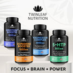 TWINLEAF NUTRITION Dopamine Brain Support Supplement, 1000 mg Blend - Made in USA - with DMAE, Vitamin B12 and L-Tyrosine - Enhance Mental Well-Being - 60 Capsules