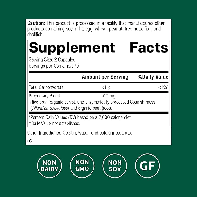 Standard Process Zymex Capsules - Digestive Health Support - Supports Intestinal Health & Balanced pH - Gut Health Supplement with Rice Bran, Spanish Moss, Carrots & Beets - Non-Dairy - 150 Capsules