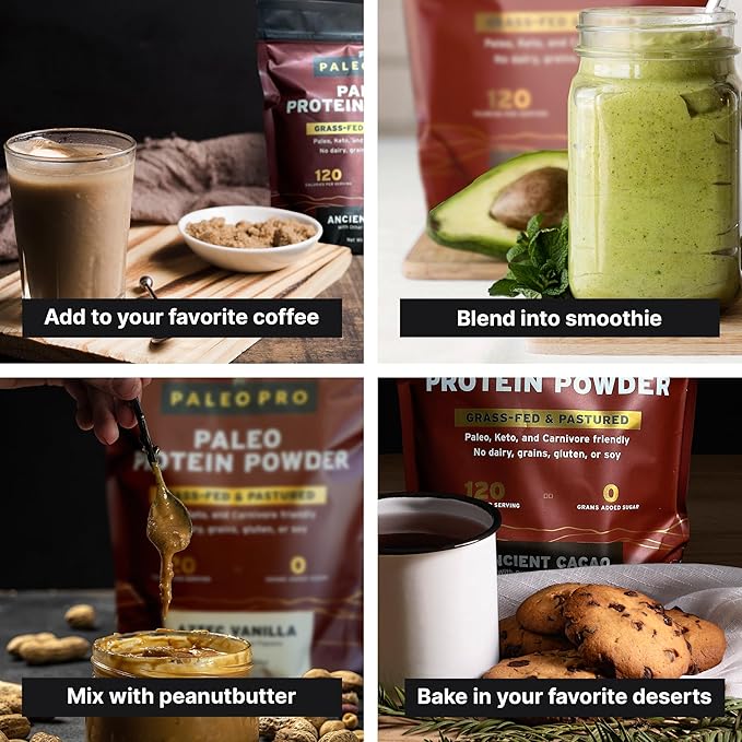 PaleoPro Carnivore Complete (Ancient Cacao) Pastured & Cage-Free Protein, Grass-Fed Beef Tallow, Beef Organs | No Sugar, Soy, Grains or Net Carbs | Gluten Free. Paleo & Keto Macros (15 Servings)