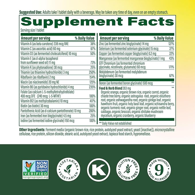 MegaFood Multivitamin for Women 40+ One Daily Womens Multivitamin - with Methylated B12, Methyl Folate, Vitamin D3, C & Zinc - Energy Metabolism, Immune Support & Bone Health, Vegetarian, 60 Tablets
