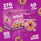 CRISP POWER Protein Pretzels, Sesame, 27G Protein, High Protein Snack, High Fiber, Low Carb Crunchy Pretzel Snacks, No Added Sugar, 1.75 oz Bags, 24 Pack, Vegan, Keto