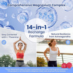 VEV Deep Calm Magnesium Complex 14-in-1 Gummies with Ashwagandha, L-Theanine, Vitamin D3 & Zinc for Women and Men, Vegan Magnesium Glycinate Gummies, 180 Gummies Total, Pack of 2