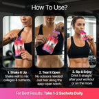 BeMe Liquid Collagen Peptides - Easy Protein Shots for Lean Muscle Support and Workout Recovery. 15g Whey Free Formula with 16.7g Hydrolyzed Collagen for Gym Performance. 15 Sachets, Apple Flavor