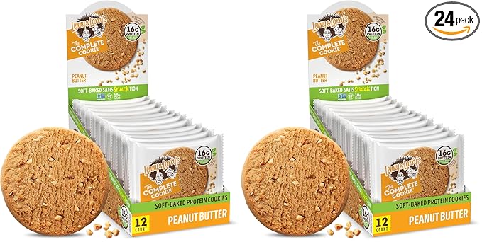 Lenny & Larry's The Complete Cookie, Peanut Butter, Soft Baked, 16g Plant Protein, Vegan, Non-GMO, 4 Ounce Cookie (Pack of 24)