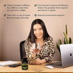 Organic Matcha Green Tea Capsules - Natural Energy Boost - Clean Gradual Caffeine - Japanese Matcha Green Tea Pills - 100% Natural Antioxidant - Calming and Relaxing - 120 Daily Capsules - 2,000/mg