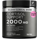 Cortisol Supplement for Women and Men — Calm, Balanced-Strength 5-in-1 Non-Drowsy, Third-Party Tested with Magnesium Glycinate, Ashwagandha, L-Theanine, Phosphatidylserine, Rhodiola — 120 Capsules