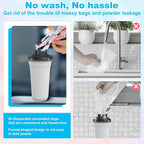 66Pcs Disposable Protein Powder Travel Container Set, 2 Styles 60 Disposable Pre-sealed Bags To Go, Leakproof Design for Gym, Workouts, Travel, with 6 Storage Pouchs, Scoops, Hooks