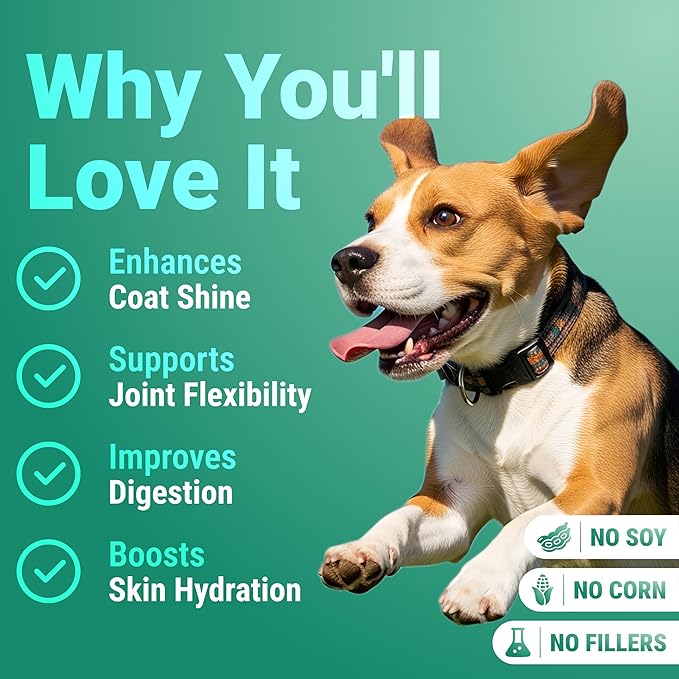 WuffWell Hip and Joint Powder Supplement for Dogs - Glucosamine Dog Joint Health - Joint Supplement for Dogs Powder - Supports Mobility - Dog Joint Powder Supplement - Large, Medium, Small Breeds