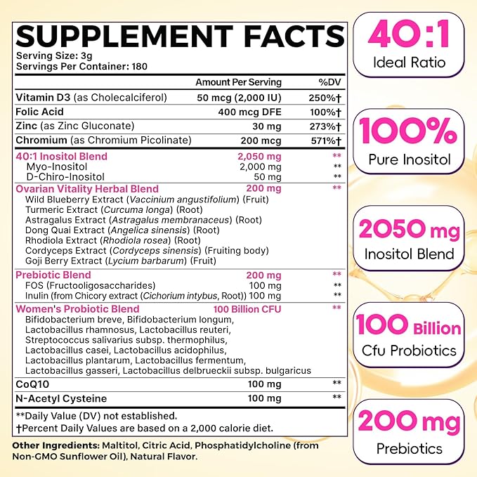 Liposomal Myo-Inositol & D-Chiro Inositol Powder, 540g