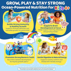 Sea Moss + Elderberry Gummies for Kids & Adults, 19-IN-1 Super Food with Spirulina, Algae Omega 3, Algae Calcium, Ashwagandha, Mushroom, Vitamins D3, C for Immune, Gut, Bone, Energy, Brain,Vegan 60Cts