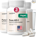Nourished 40:1 Myo-inositol & D-Chiro Inositol Supplement for Women with Fertility, Skin Health, or Menstrual Cycle Symptoms - Hormone Balance for Women - 360 Capsules