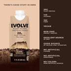 Evolve Plant Based Protein Shake, Café Mocha, 20g Vegan Protein, Dairy Free, No Artificial Sweeteners, Non-GMO, 10g Fiber, 11oz, (24 Pack) (Formula May Vary)