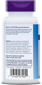 Natrol 5-HTP 100mg, Dietary Supplement Helps Support a Balanced Mood, Mood and Stress Support Supplement, 90 Time Release Tablets, 45-90 Day Supply