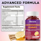Ashwagandha Gummies 2000mg, Ashwagandha Supplements for Women Men with L-Theanine, GABA, Magnesium, Vitamins – Stress Relief, Immune & Mood Support, Sugar-Free, Vegan, Non-GMO, 120 Count