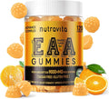 Nutravita EAA Gummies 120 Gummies (Orange), Essential Amino Acids - All 9 Essential Aminos (EAA) and All Branched-Chain Aminos (BCAAs), Non-GMO, Gluten Free, Vegetarian Friendly