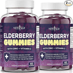 NEW AGE (2-Pack) Premium Elderberry Gummies for Adults Kids with Vitamin C, Zinc, Propolis - Sambucus Black Elderberry Gummy Extract - Gluten Free & Vegetarian - 120 Gummies