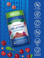 Nature's Truth Kids Melatonin Gummy | 1mg | 40 Count | Vegan, Non-GMO & Gluten Free Gummies | Mixed Berry Flavor