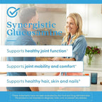 Doctor's Best Synergistic Glucosamine with MSM Formula - Joint Health Support Supplement for Women & Men, Features Vitamin C, Potassium, & Chloride, Non-GMO, Gluten Free, Soy Free - 180 Capsules