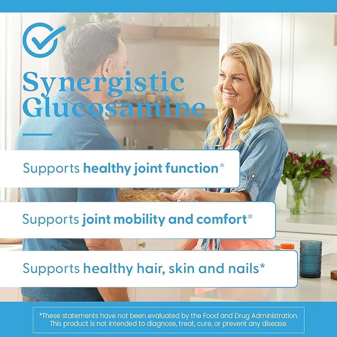 Doctor's Best Synergistic Glucosamine with MSM Formula - Joint Health Support Supplement for Women & Men, Features Vitamin C, Potassium, & Chloride, Non-GMO, Gluten Free, Soy Free - 180 Capsules