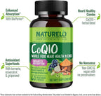 NATURELO Whole Food CoQ10 Supplement, 60 Veg Capsules, Heart Health Blend, Powerful Antioxidant, CoQ10 100mg for Energy Production