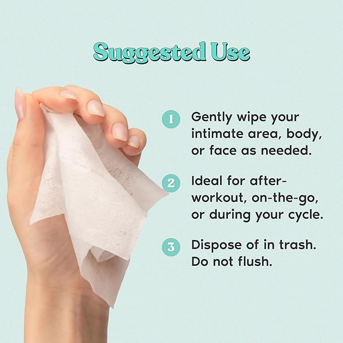 Her Fantasy Box | Everywhere Wipes – 100% Organic Cotton, Gentle & Refreshing, pH-Balanced, Fragrance-Free, Plant-Powered for Body, Face & Intimate Areas, Ideal for Sensitive Skin - 8 Pack, 120 Wipes
