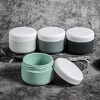 kuangre Travel Containers for Toiletries, Silicone Cream Jars BPA-Free, Leak-proof 3oz Travel Size Containers, Portable Size Silicone Jars with Lid for Cosmetic Face Hand Body Cream (4 Pack)