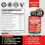 Satoomi Valerian Root Capsules - 9 Natural Herbs - Ashwagandha, Turmeric, Ginger, Ceylon Cinnamon - 90 Caps for 3-Month Supply