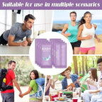 Treela 300 Pcs Large Body Wipes Bulk Deodorant Travel Size for Homeless Care Package Supplies Individually Wrapped Adults Bathing No Rinse Wet Wipes Men Women Hygiene Items(7.09" X 9.84",Purple)