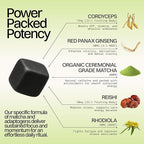 Organic Matcha & Mushroom Energy Gummies | Ceremonial Grade Matcha + Cordyceps, Reishi, Panax Ginseng & Rhodiola | Clean Sustained Energy, Focus & Stress Support | Vegan, Non-GMO